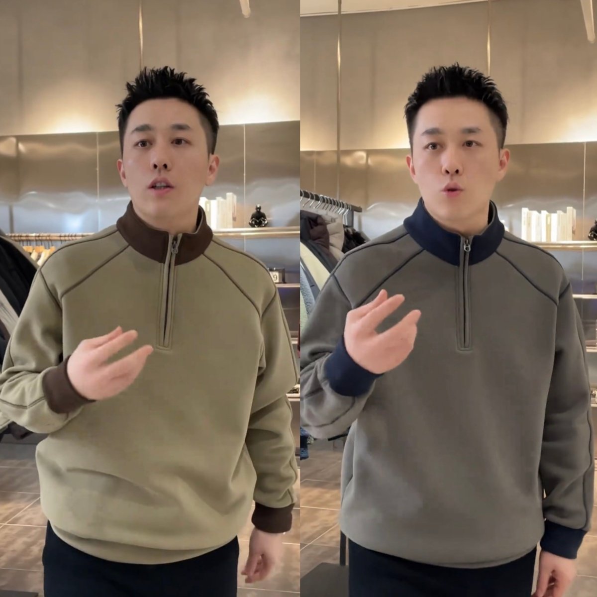 冬季羊毛混纺明线拼色半拉链卫衣男士加绒加厚亲肤保暖休闲打底衫,男装,卫衣,淘宝优惠券,粉丝福利购,淘宝优惠卷