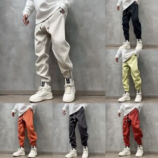 脚拉链束脚哈伦长裤 秋冬男士 百搭裤 时尚 加绒加厚潮牌刺绣运动卫裤