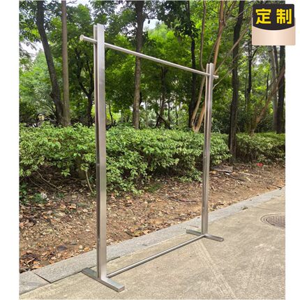 服装店落地架女装陈列上墙展示架不锈钢拉丝中岛架新款加厚衣服架
