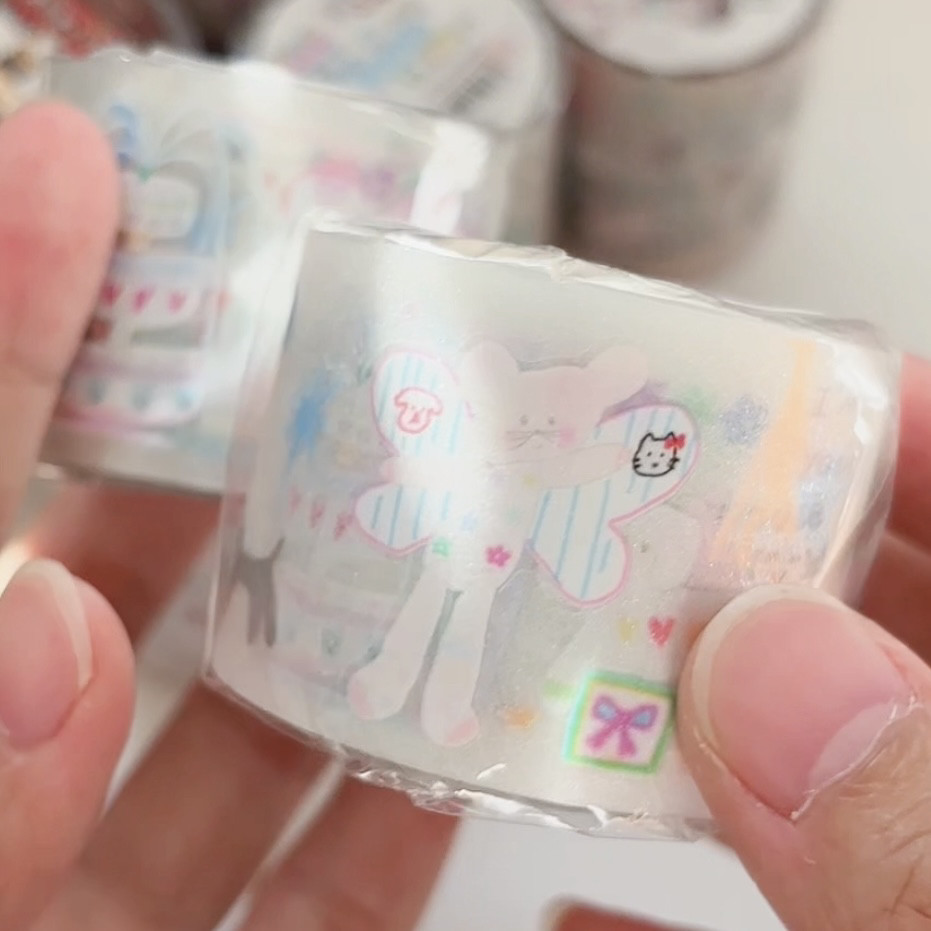 （现货）粉房子圆点｜咕咕万物原创模切贴纸卷和纸手帐咕卡胶带