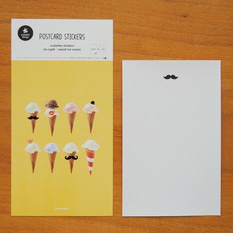 韩国进口JR Stricker 明信片贴纸 sweet ice cream 1506