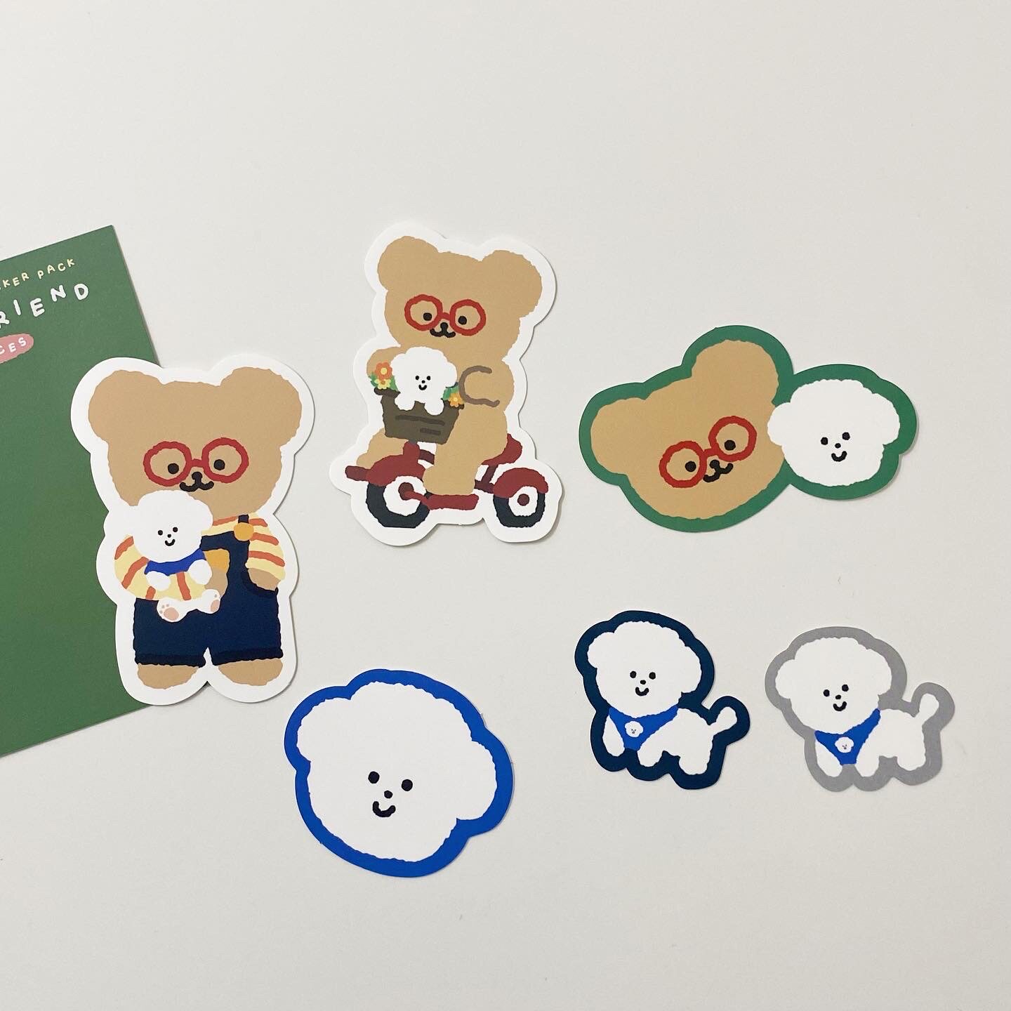 韩国进口TETEUM 眼镜小熊装饰贴纸包 BEST FRIEND STICKER PACK