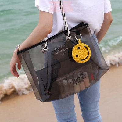 黑色透明沙滩包韩国进口