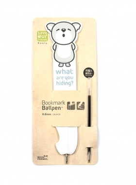bookfriends0.8mm黑色动物书签圆珠笔 bookmark ballpen v 单支