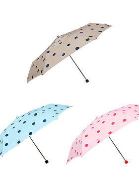 韩国进口line friends波点迷你手动3折雨伞 ultralight mini umbr