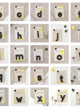 韩国进口JR Stricker 木质装饰贴 wood 小写字母 1741（26款选）