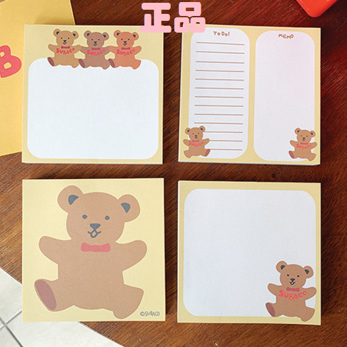 Subaco小熊可撕备忘便签本 memo pad 单本（4款选）