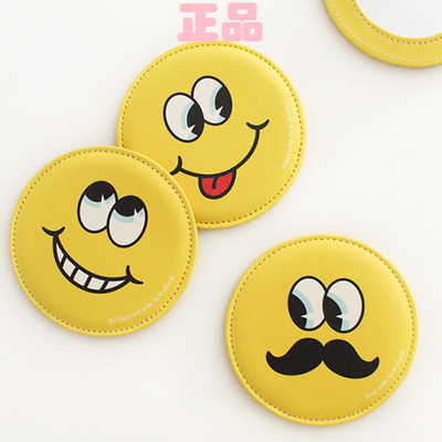 afrocat表情圆形化妆镜手镜 smile pocket mirror（3款选）
