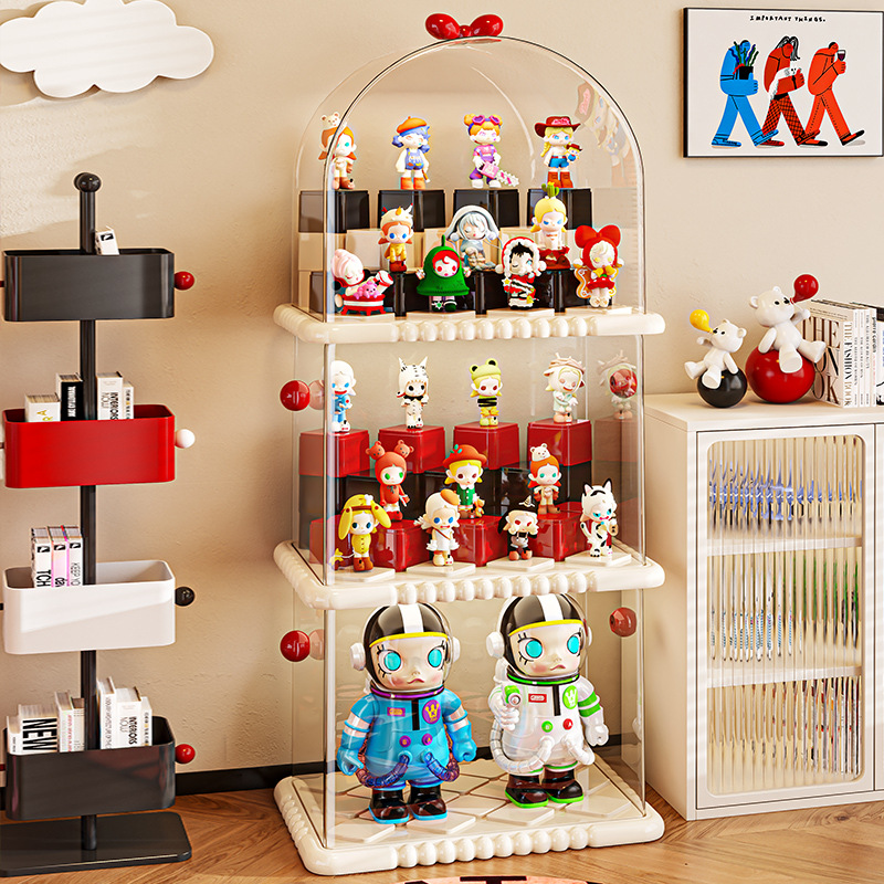 手办展示盒多层防尘玩具模型收纳透明亚克力置物架大号盲盒收纳盒