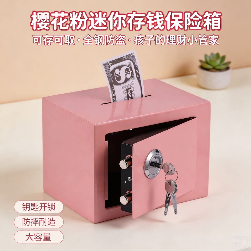 迷你金属保险箱钥匙只进不出图片