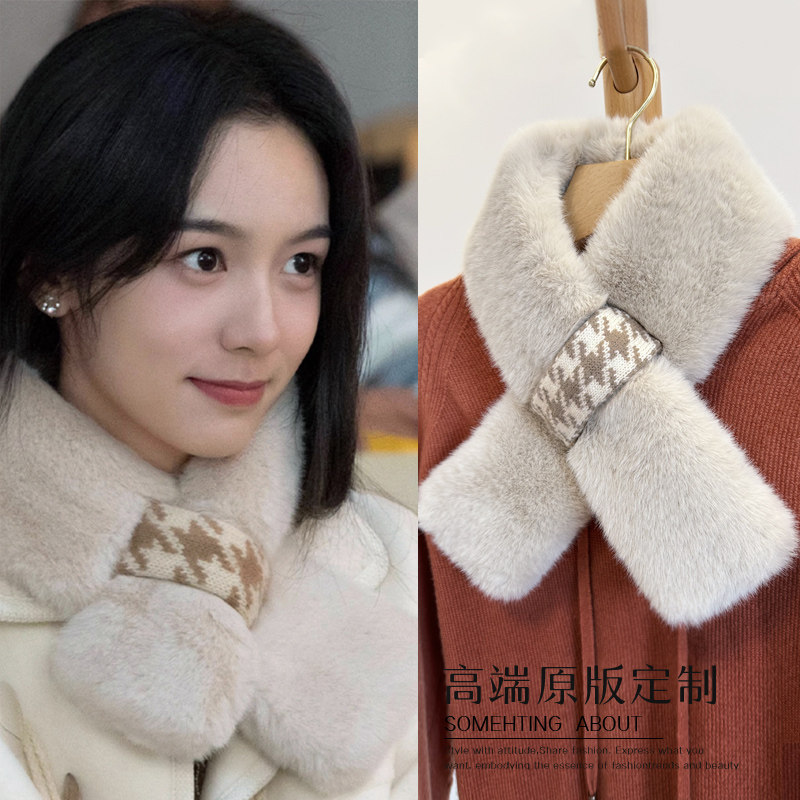 秋冬千鸟格围巾日韩女围巾