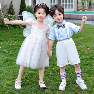 女童舞蹈蓬蓬裙男童礼服合唱演出服小学生毕业表演服装六一儿童节