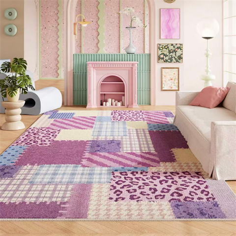 天鹅绒彩色多巴胺少女客厅地毯可擦洗房间布置儿童阅读区沙发地垫,居家布艺,地毯,淘宝优惠券,粉丝福利购,淘宝优惠卷
