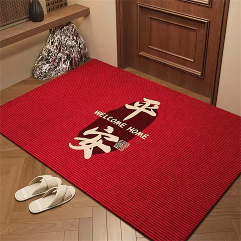 新中式地垫门垫入户门进门地毯家用防滑高级红色耐脏脚垫门口定制,居家布艺,入户地垫,淘宝优惠券,粉丝福利购,淘宝优惠卷