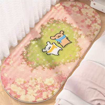 卡通绿色春天少女ins风儿童房