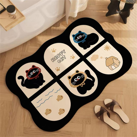 卡通浴室地垫硅藻泥吸水速干垫子卫生间厕所防滑脚垫免洗地毯门垫