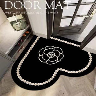 心形轻奢法式丝圈入户门地垫脚垫进门垫欧式小香风北欧风简约地毯