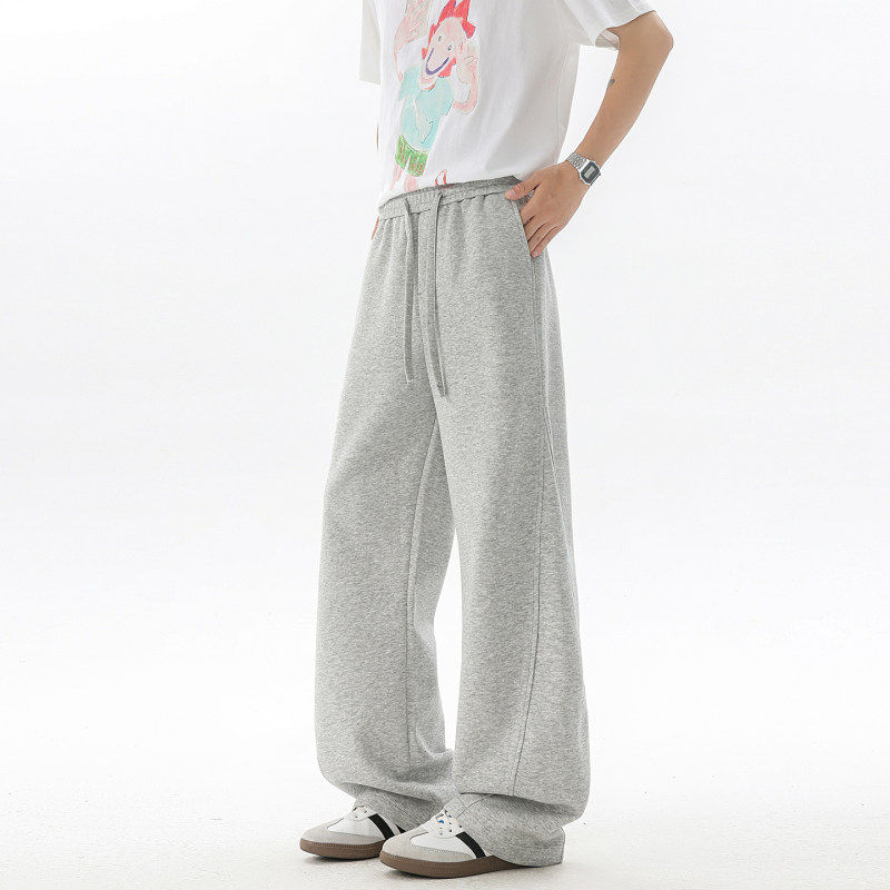 重磅弯刀卫裤男美式高街微喇休闲宽松直筒阔腿运动潮流裤子