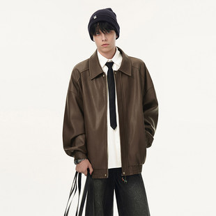 春季 男女外套潮流设计 2026美拉德皮衣宽松夹克复古美式