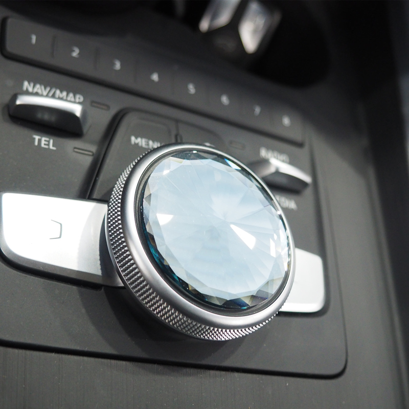 适用汽车用品人造水晶旋钮贴片