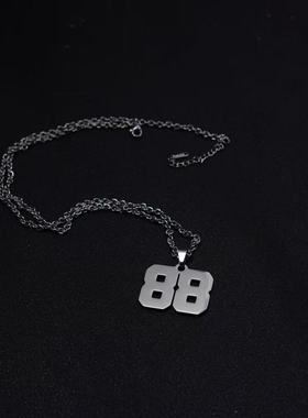 运动员男士运动数字项链不锈钢吊坠棒球篮球足球队银色黑色现货