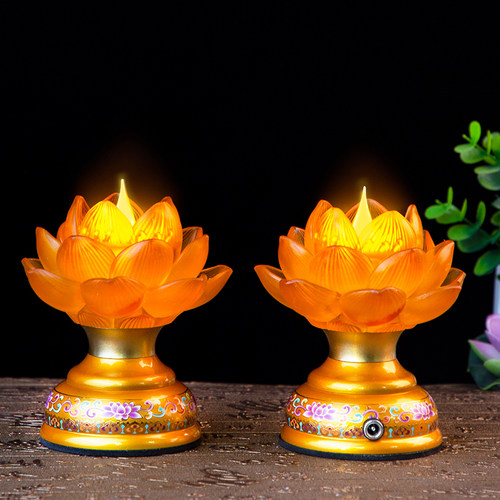 充电led莲花灯佛供灯佛堂长明灯