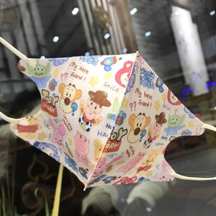 女孩大人儿童卡通3D立体一次性秋冬口罩透气高颜值印花小熊维尼