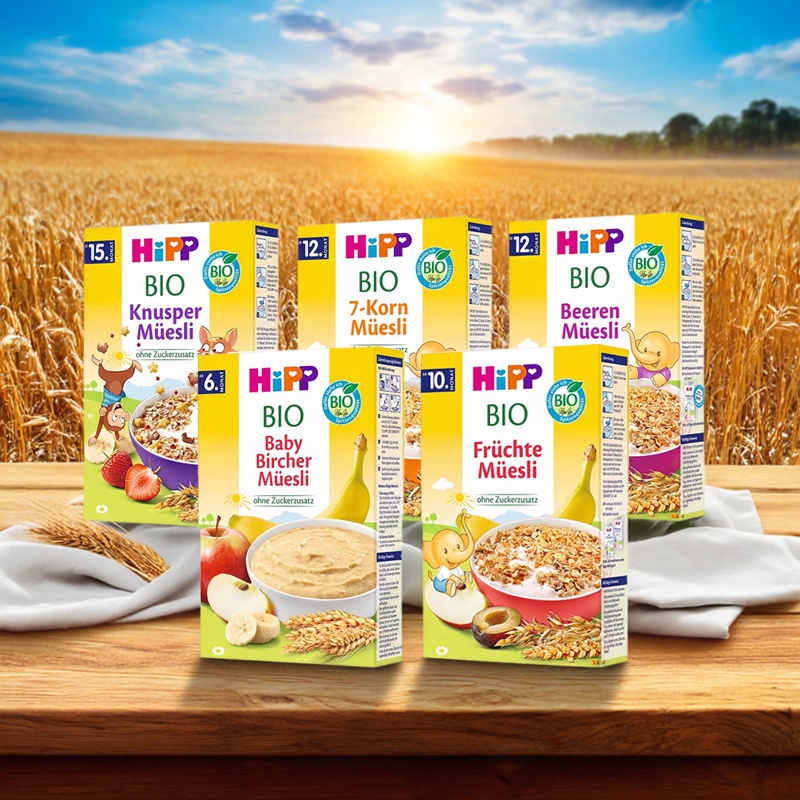 德国HiPP喜宝有机燕麦米粉原味大米婴幼儿宝宝辅食粥米糊营养进口