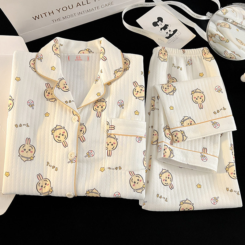 儿童夹棉睡衣偏厚秋冬3小孩8-9-10岁4空气棉5女童6吉伊卡哇家居服