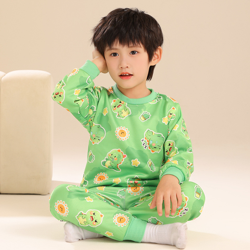 睡衣裤冬季德绒4男孩6男童8恐龙3-5-7-9岁小童中大童12胖童小孩子