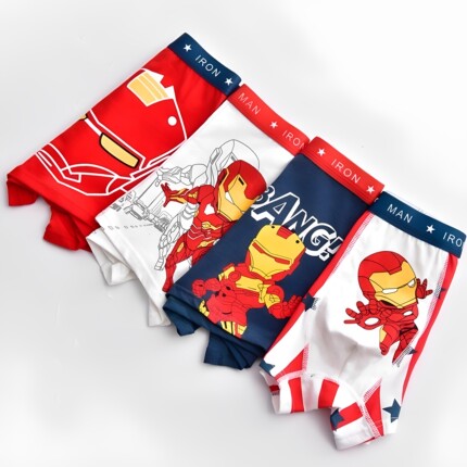 漫威钢铁侠男童内裤春秋夏3-4-5-6-7岁2孩子8小朋友9纯棉透气裤衩