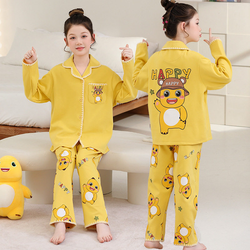 睡衣睡裤春秋两件套装4奶龙6可爱超萌8-9-10岁女儿童3女孩子5纯棉