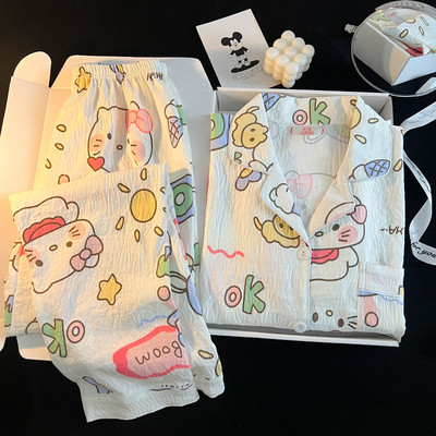 HelloKitty睡衣春秋款长袖女童女孩三四五六七八九岁凯蒂猫儿童装