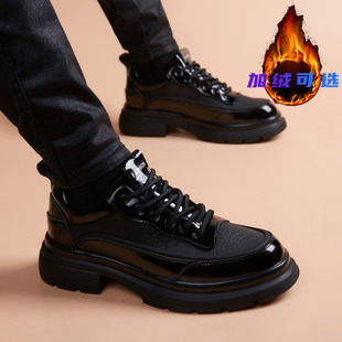 休闲运动皮鞋男新款厚底增高商务正装英伦青年软底潮流百搭男鞋子