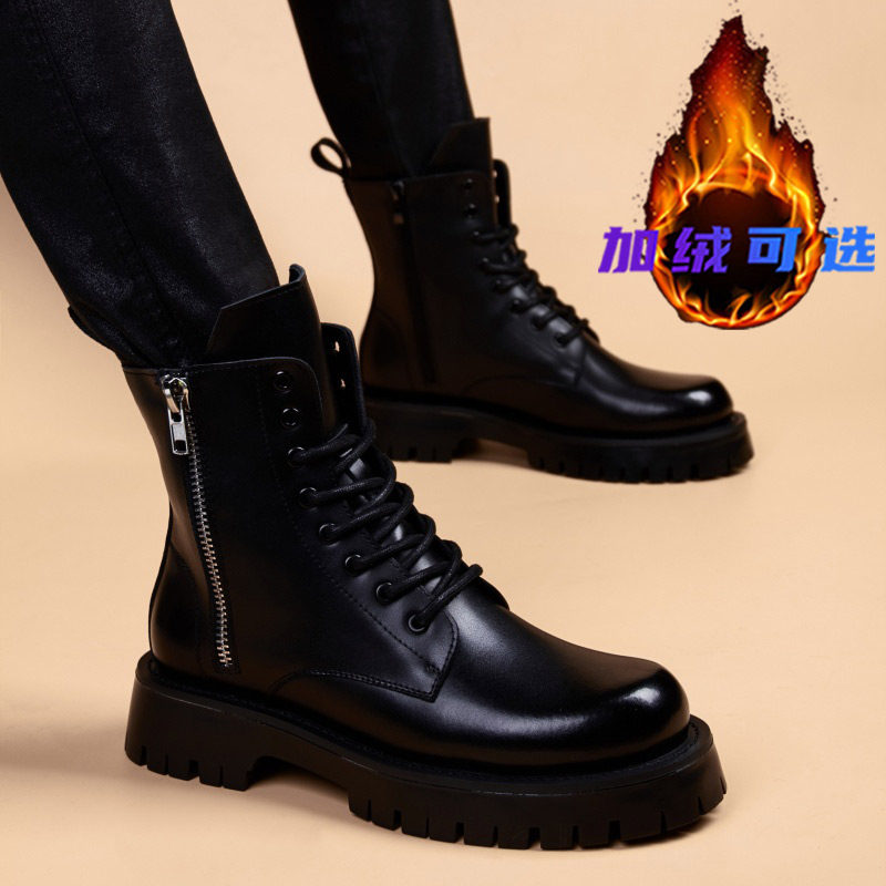 2025新款男士马丁靴黑色皮靴