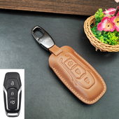 福特锐界钥匙套13老款 17款 蒙迪欧汽车钥匙包真皮壳扣 适用于15