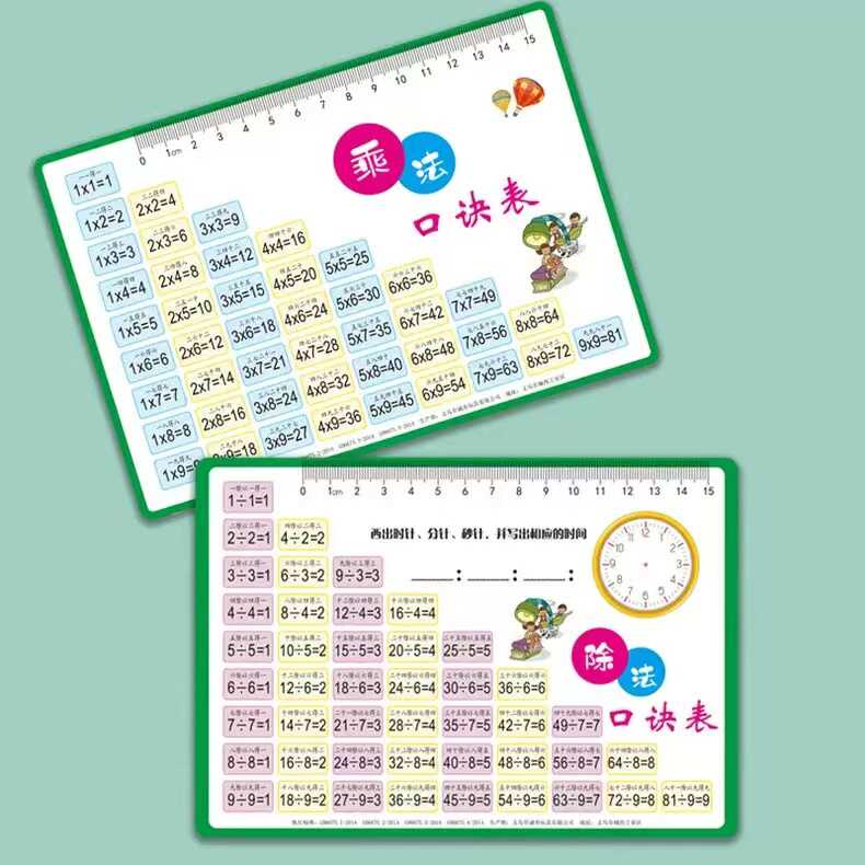 除法数学二年级口算卡随身教具
