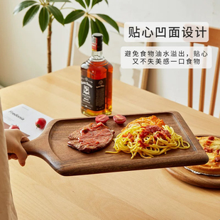 实木牛排餐盘日式木质披萨盘牛扒木板餐具木盘子木头托盘西餐盘子