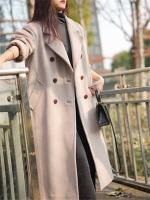 秋冬中长款毛呢外套驼色