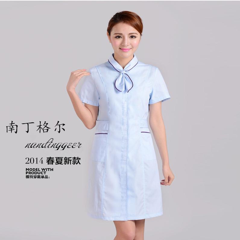 医用护士服大褂蝴蝶领药店前台服护理白大褂导诊美容服冬夏长短袖