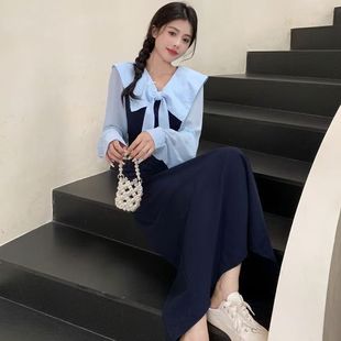 女装 法式 显瘦大码 新款 小众高级感连衣裙胖MM假两件长裙2025年秋季