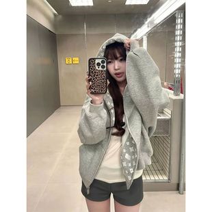 炸街新款 美式 网红时尚 爆款 女连帽卫衣女 潮牌百搭外套2025秋冬季