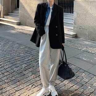 西装 春秋新款 爆款 宽松休闲网红炸街胖mm西服大码 外套女ins潮 韩版