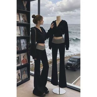 加绒时尚 连帽卫衣女2025秋冬新款 潮流辣妹外套 休闲慵懒风短款 美式