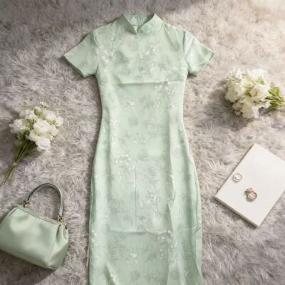 黄色改良古法旗袍新中式少女年轻款高级感夏季气质连衣裙2025新款