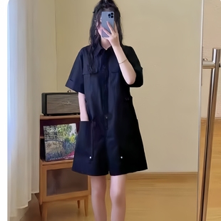 裤 欧洲站时尚 气质减龄高级感工装 2025年夏季 女 宽松休闲通勤连体裤