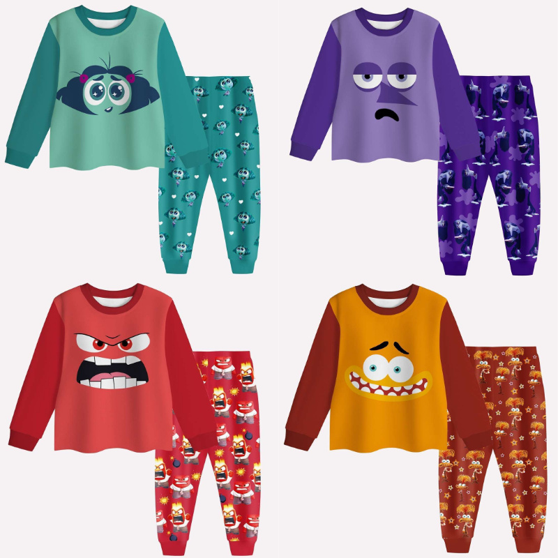 头脑特工队Inside Out 2儿童睡衣套装长袖春秋男女中大童家居服