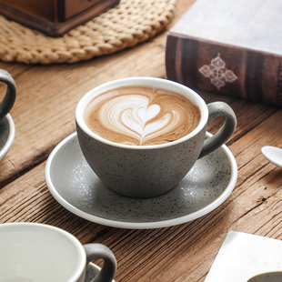日式 拿铁杯拉花杯意式 美式 陶瓷咖啡杯碟套装 浓缩杯卡布奇诺咖啡杯
