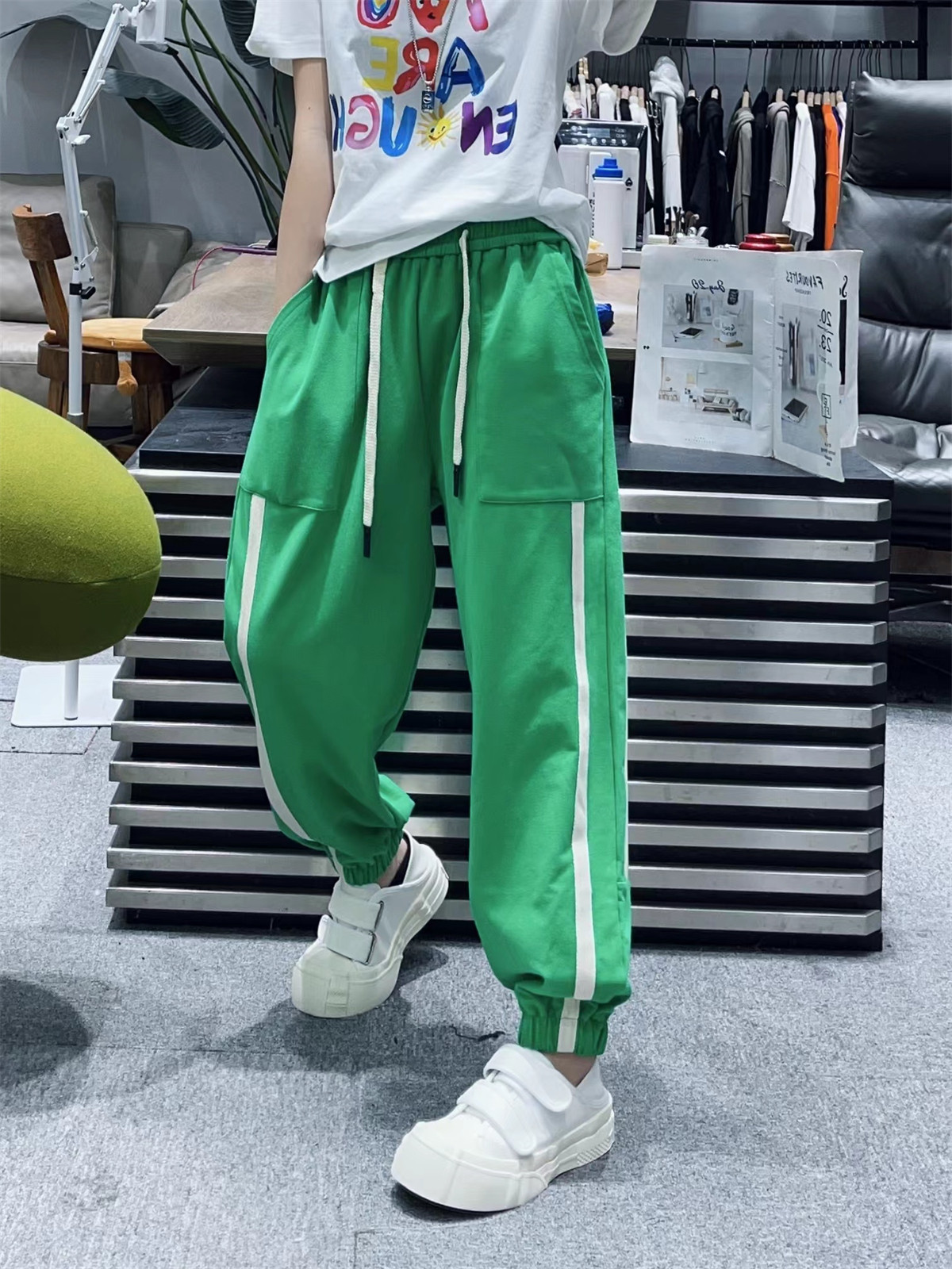 宽松显瘦休闲裤子束脚卫裤女新款图片