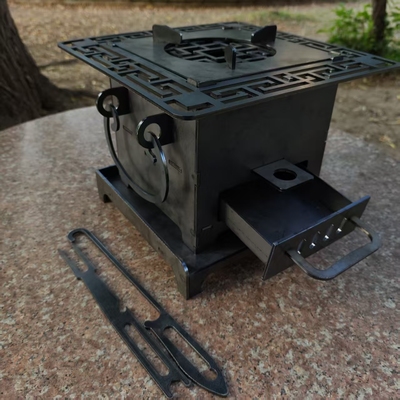 碳钢围炉茶炉家用茶炉围炉户外烧烤炉庭院碳炉家用取暖炭炉烤火炉